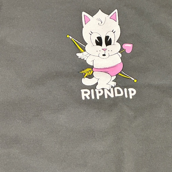 RIPNDIP Gray Cat Graphic T-Shirt New Size M - Picture 2 of 5